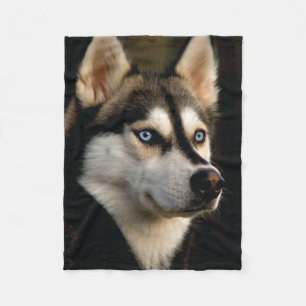 Beautiful Husky Throw Pillow Fleece Blanket