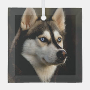 Beautiful Husky Throw Pillow Glass Tree Decoration