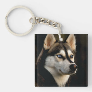 Beautiful Husky Throw Pillow Key Ring