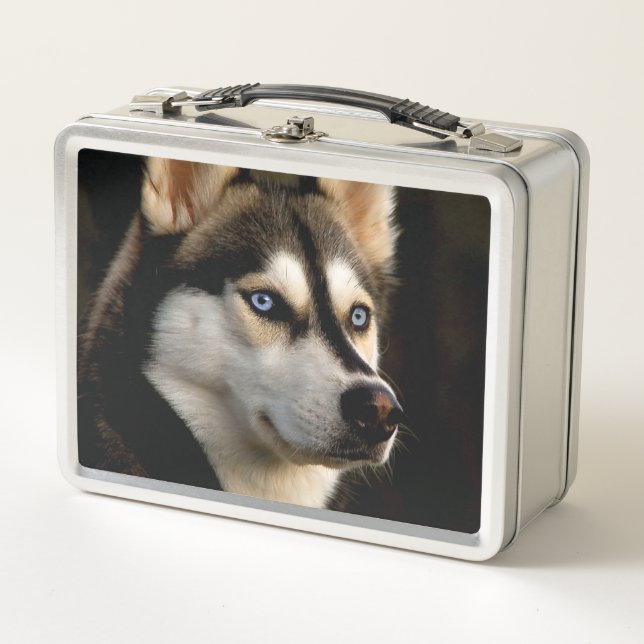 Beautiful Husky Throw Pillow Metal Lunch Box (Front)