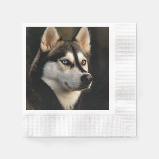 Beautiful Husky Throw Pillow Napkin (Front)