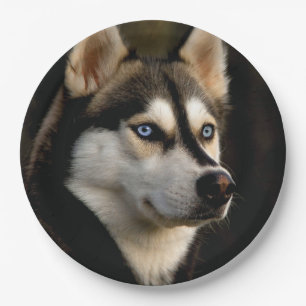 Beautiful Husky Throw Pillow Paper Plate
