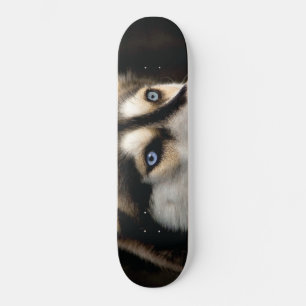 Beautiful Husky Throw Pillow Skateboard