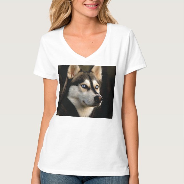 Beautiful Husky Throw Pillow T-Shirt (Front)