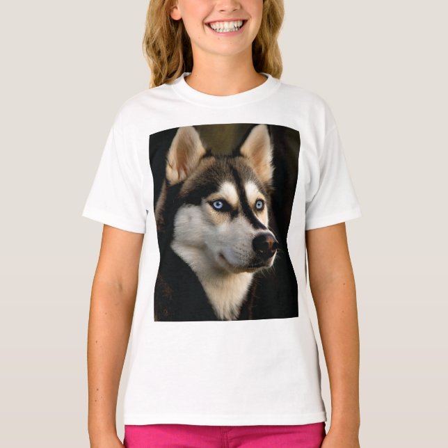Beautiful Husky Throw Pillow T-Shirt (Front)
