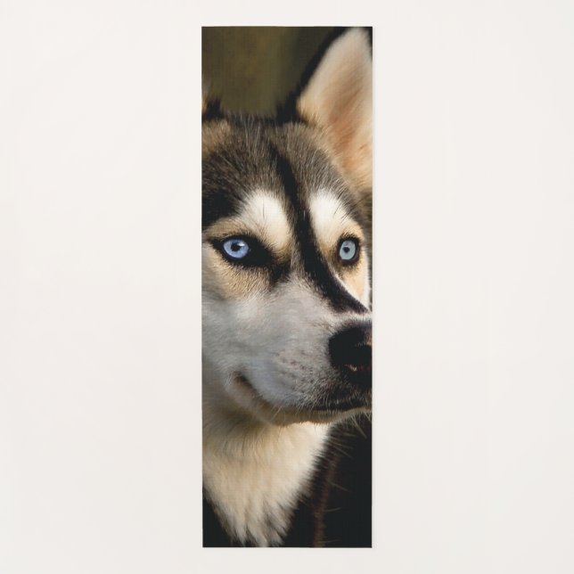 Beautiful Husky Throw Pillow Yoga Mat (Front)