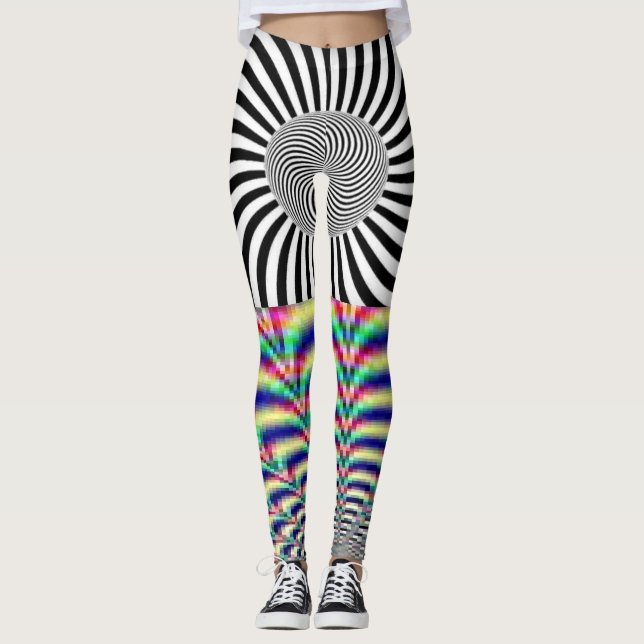 Beautiful Hypnotic and Psychodelic Design. Leggings (Front)
