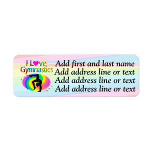 BEAUTIFUL I LOVE GYMNASTICS ADDRESS LABELS
