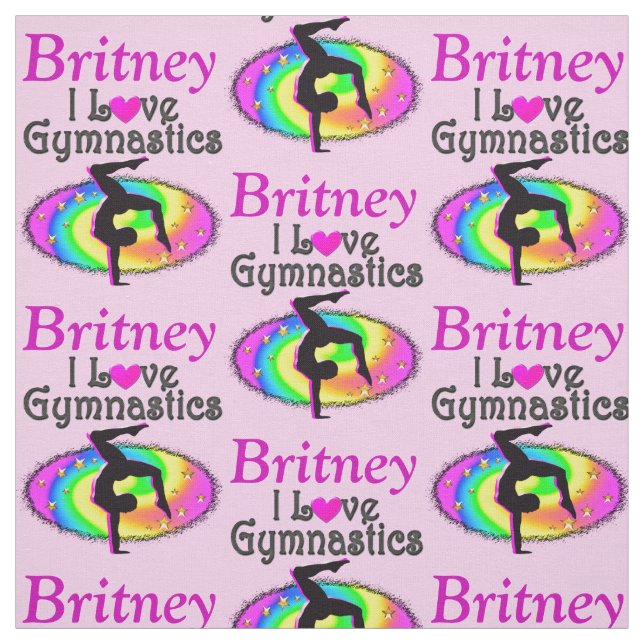 BEAUTIFUL I LOVE GYMNASTICS FABRIC (Swatch)