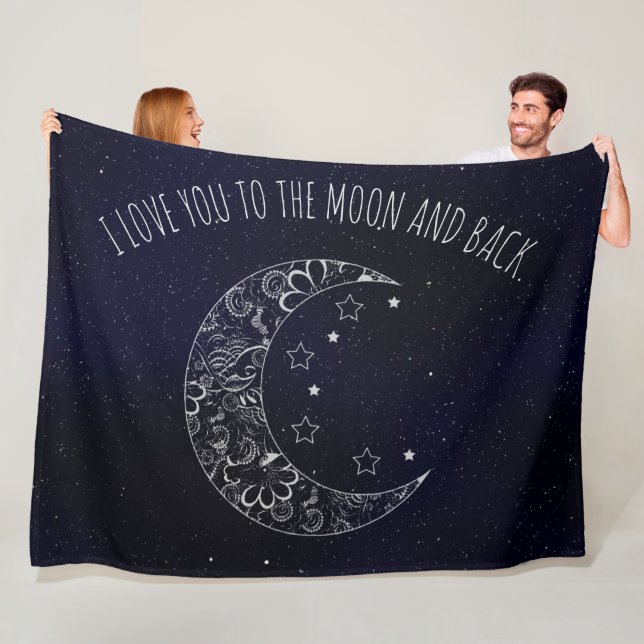 Beautiful I love you to the moon and back Fleece Blanket (In Situ)