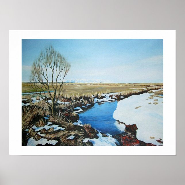 Beautiful Iceland snow scenery landscape fine art  Poster (Front)