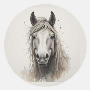 Beautiful Icelandic  Horse Animal Art Classic Round Sticker