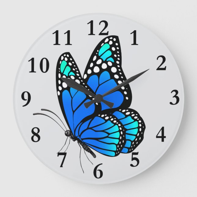 Beautiful illustrated Butterfly  Large Clock (Front)