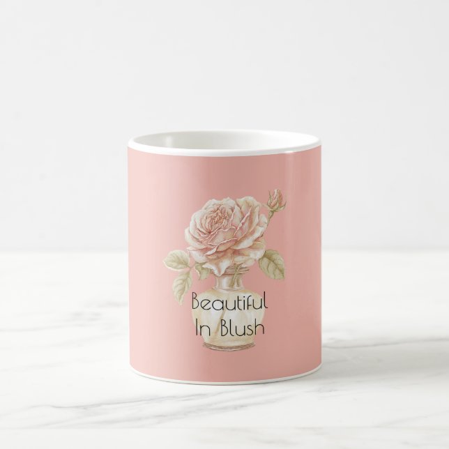 Beautiful in Blush Rose Flower Coffee Mug (Center)