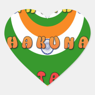 Beautiful India National Flag Colours Hakuna Matat Heart Sticker