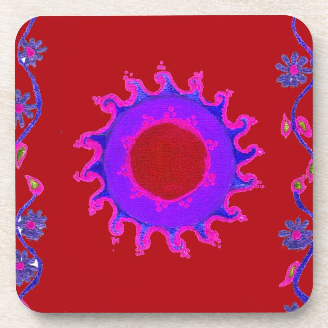 Beautiful Indian Motif Mehndi Art Design Coaster (Front)