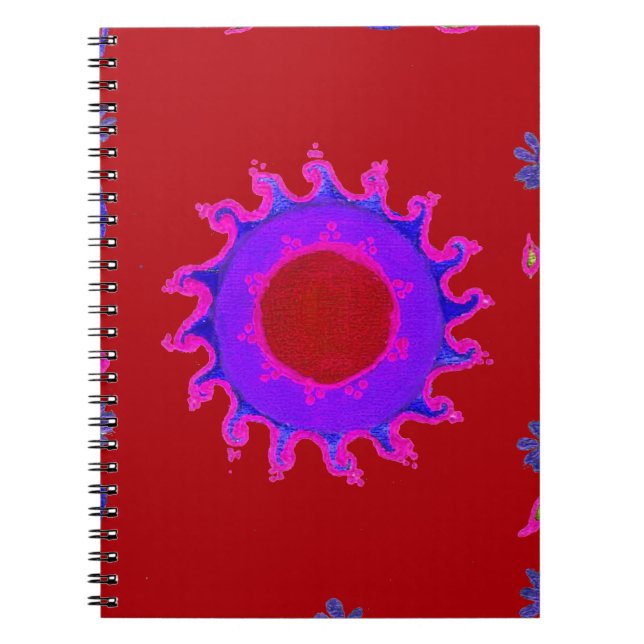 Beautiful Indian Motif Mehndi Art Design Spiral Notebook (Front)