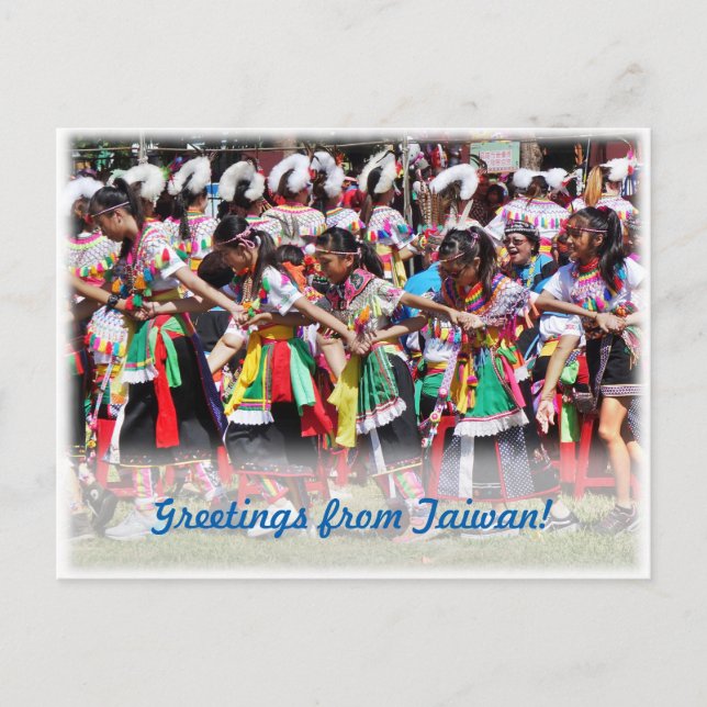 Beautiful Indigenous Native Dancers from Taiwan Postcard (Front)