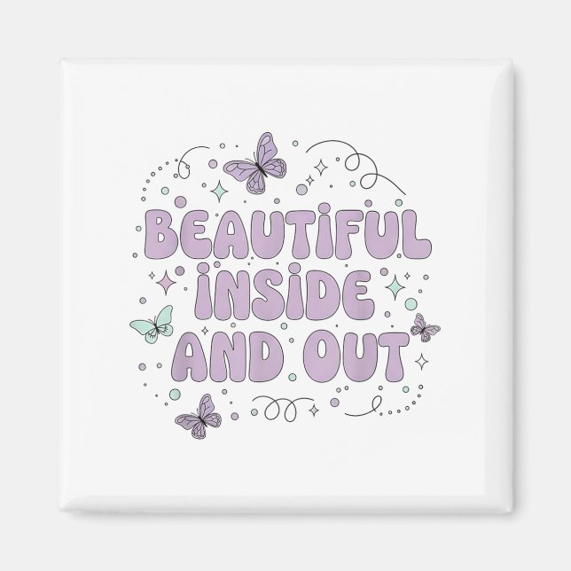 Beautiful Inside And Out Cute Butterfly Lavender S Magnet (Front)