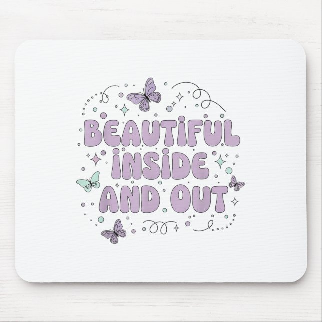 Beautiful Inside And Out Cute Butterfly Lavender S Mouse Pad (Front)