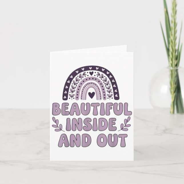 Beautiful Inside And Out Cute Rainbow Lavender Sel Card (Front)