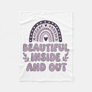 Beautiful Inside And Out Cute Rainbow Lavender Sel Fleece Blanket