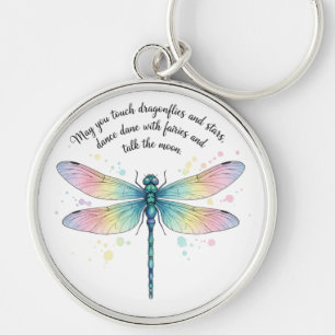 Beautiful Inspirational Dragonfly Quote Key Ring