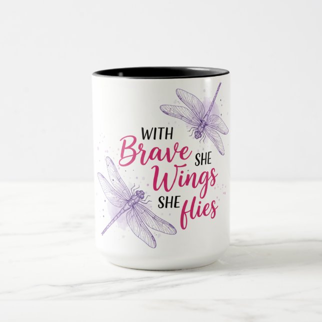 Beautiful Inspirational Dragonfly Quote Mug (Center)