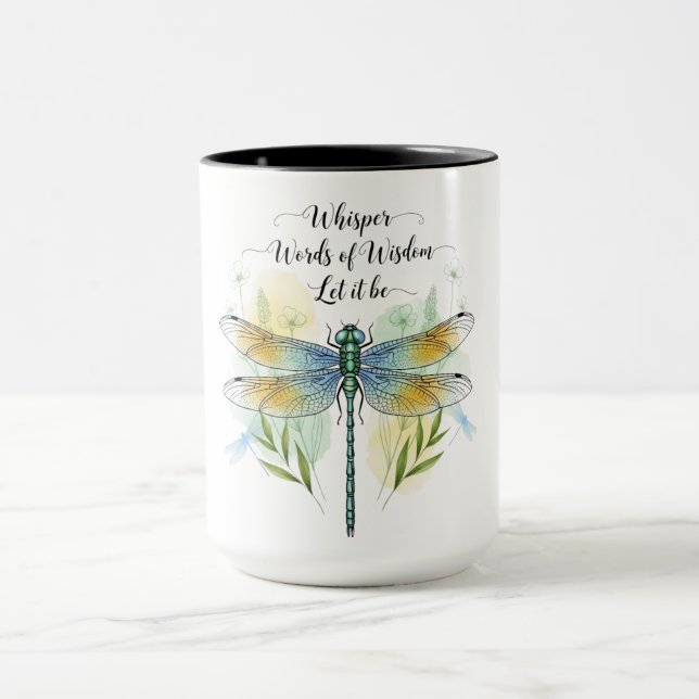Beautiful Inspirational Dragonfly Quote Mug (Center)