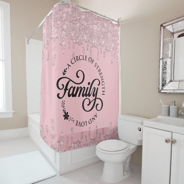 Beautiful Inspirational Family Quote Shower Curtai Shower Curtain (In Situ)