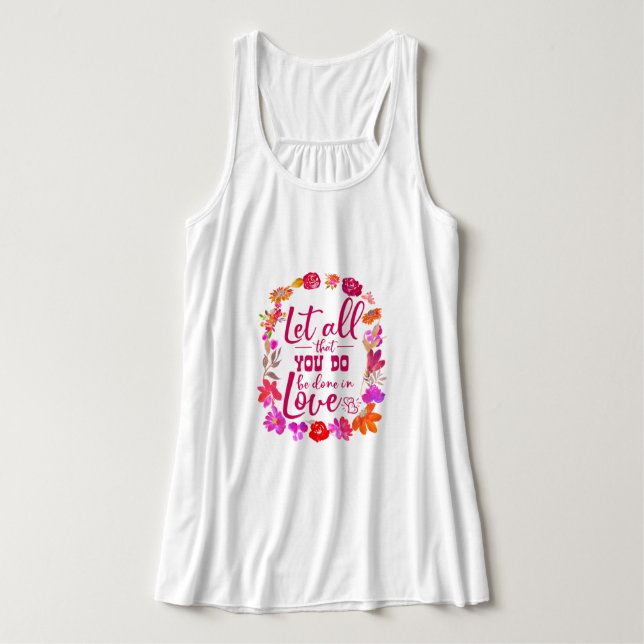 Beautiful Inspirational Floral Bouquet Singlet (Design Front)