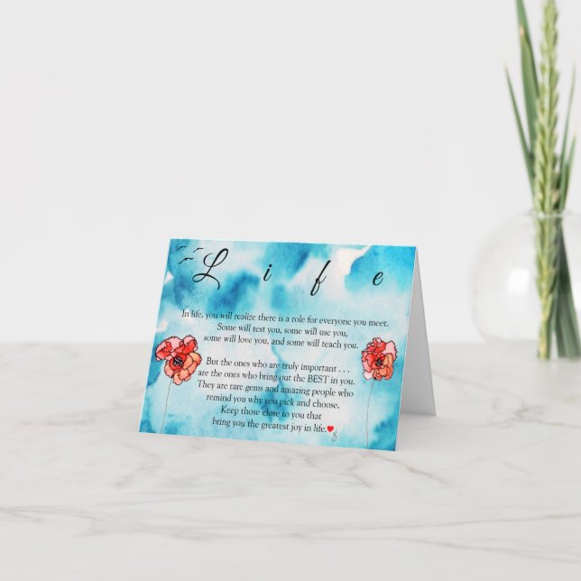 Beautiful Inspirational Life Words Greeting Card (Front)