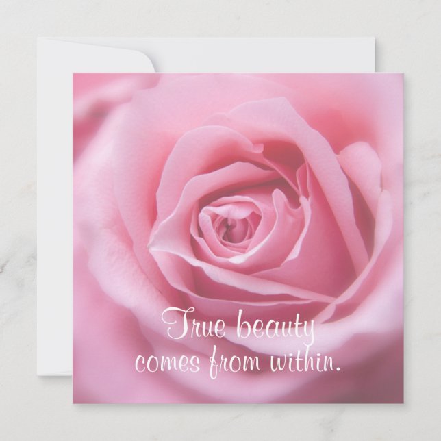 Beautiful Inspirational Quote True Beauty  Card (Front)
