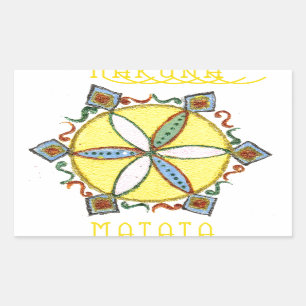 Beautiful Inspirational Star Floral Vector Pattern Rectangular Sticker