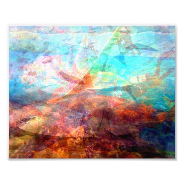 Beautiful Inspiring Underwater Scene Art Photo Print (Front)