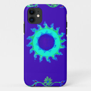 Beautiful Iridescent Blue Floral Art Oil Painting  iPhone 11 Case