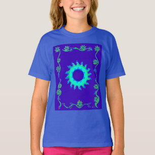 Beautiful Iridescent Blue Floral Art Oil Painting  T-Shirt