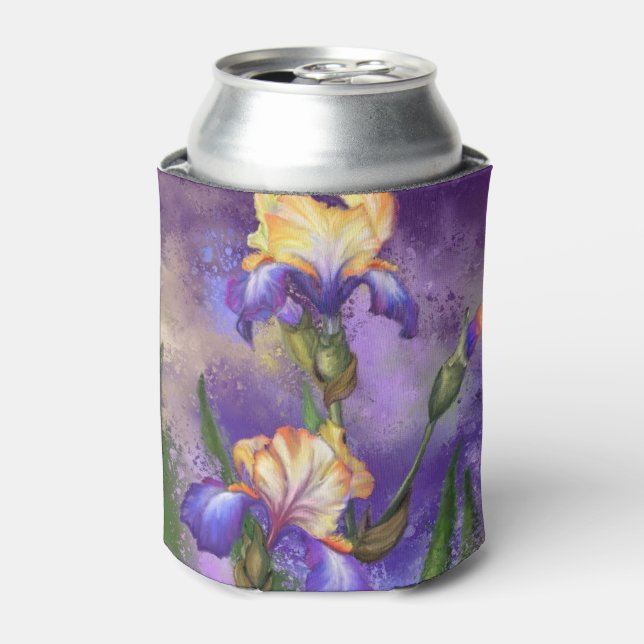 Beautiful Iris Flower Can Cooler (Can Front)