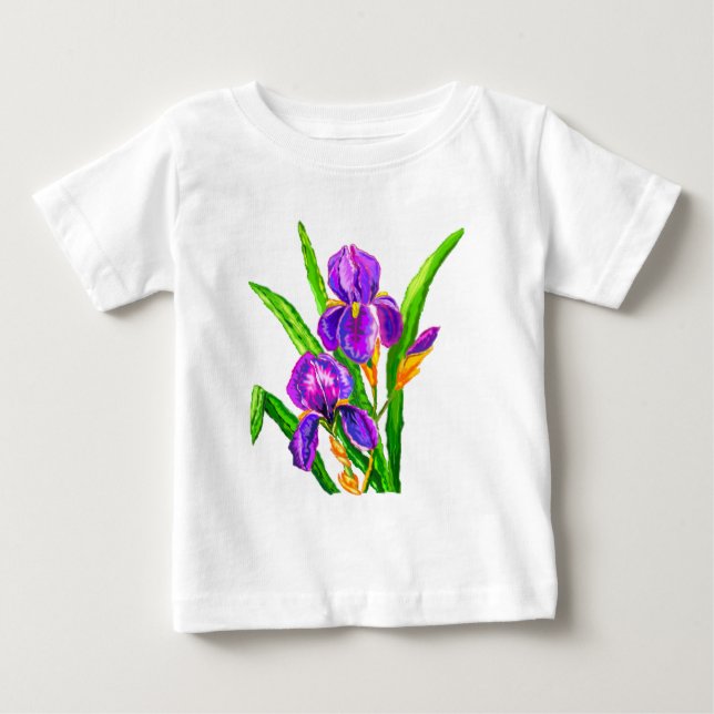 Beautiful Iris Flower - Drawing Baby T-Shirt (Front)