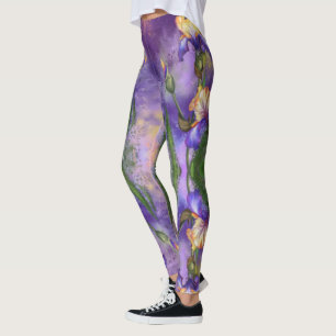 Beautiful Iris Flower - Migned Painting Leggings