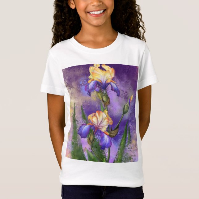 Beautiful Iris Flowers T-Shirt (Front)
