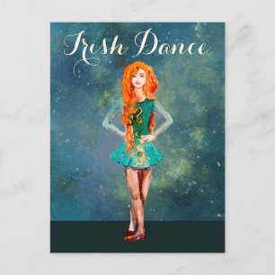 Beautiful Irish Dancer Hard Shoe Dance Postcard