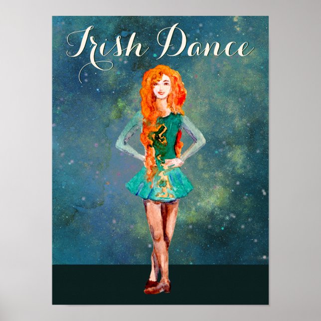 Beautiful Irish Dancer Hard Shoe Dance Poster (Front)