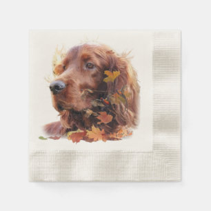 Beautiful Irish Red Setter Napkin
