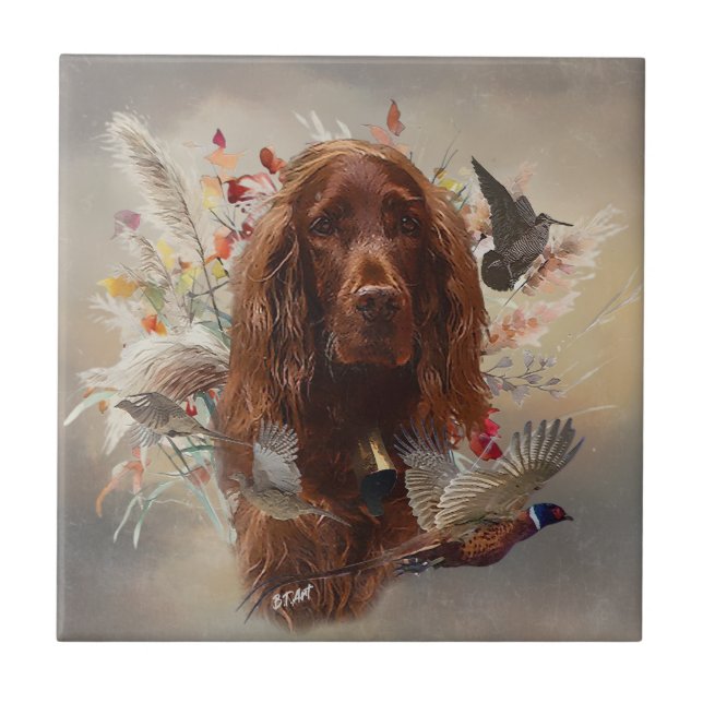 Beautiful Irish Red Setter Tile (Front)