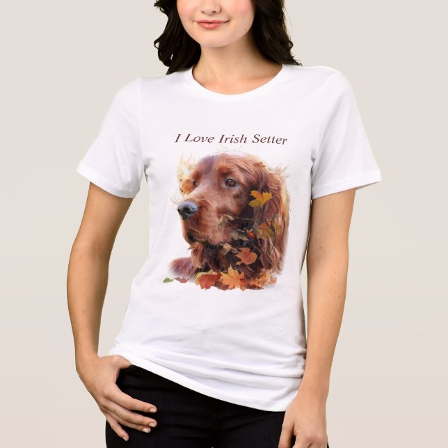 Beautiful Irish Red Setter Tri-Blend Shirt (Front)