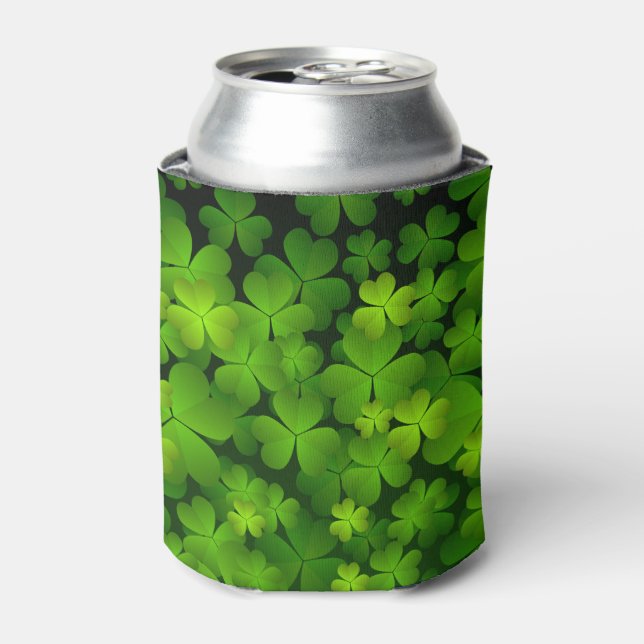 Beautiful Irish Shamrocks Can Cooler (Can Front)