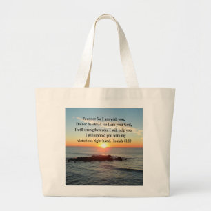 BEAUTIFUL ISAIAH 41:10 SUNRISE LARGE TOTE BAG