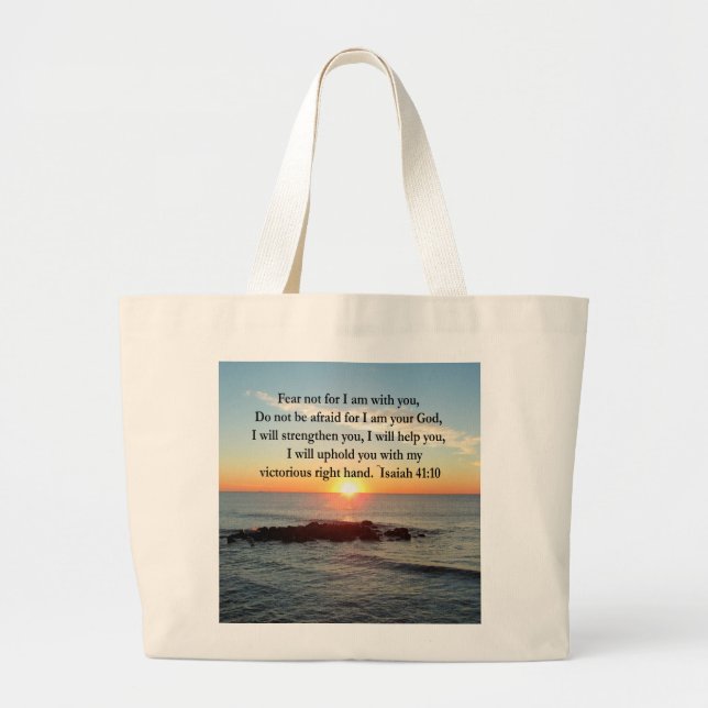 BEAUTIFUL ISAIAH 41:10 SUNRISE LARGE TOTE BAG (Front)