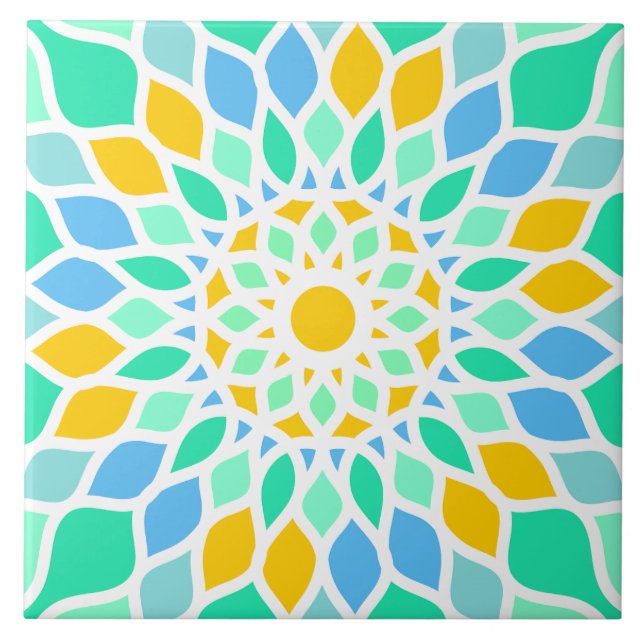Beautiful islamic geometric pattern tile (Front)